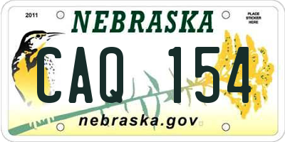 NE license plate CAQ154