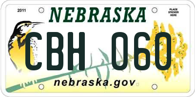 NE license plate CBH060