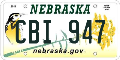 NE license plate CBI947