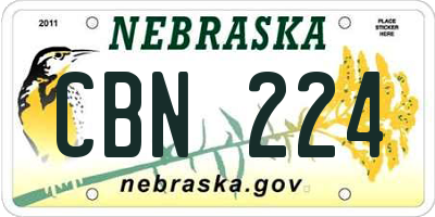 NE license plate CBN224