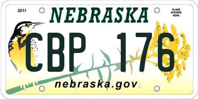 NE license plate CBP176