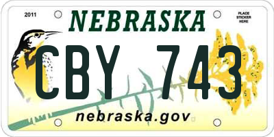 NE license plate CBY743