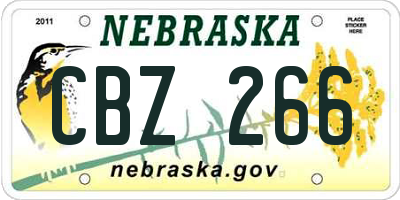 NE license plate CBZ266