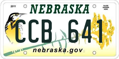 NE license plate CCB641