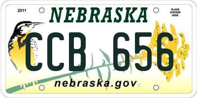 NE license plate CCB656