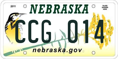 NE license plate CCG014
