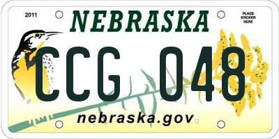 NE license plate CCG048