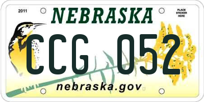 NE license plate CCG052