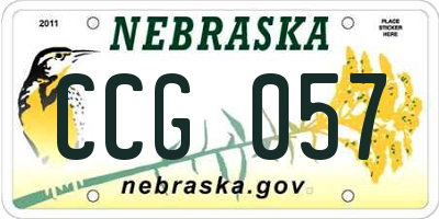 NE license plate CCG057