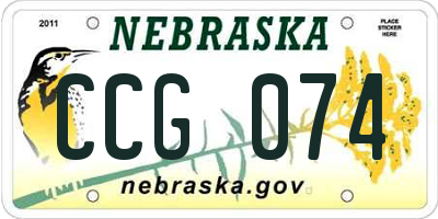 NE license plate CCG074