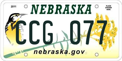 NE license plate CCG077