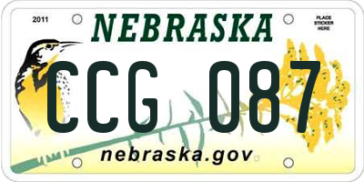 NE license plate CCG087