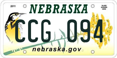 NE license plate CCG094
