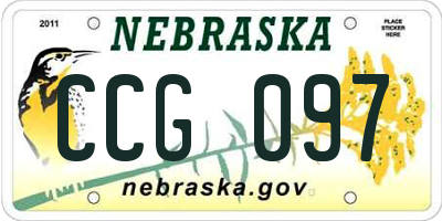 NE license plate CCG097