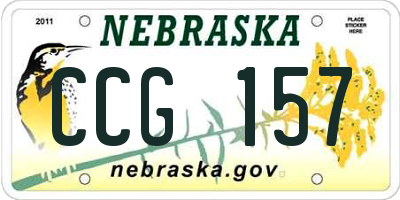 NE license plate CCG157