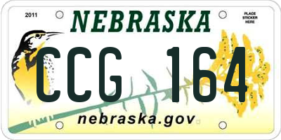 NE license plate CCG164