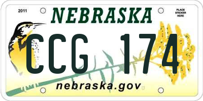 NE license plate CCG174