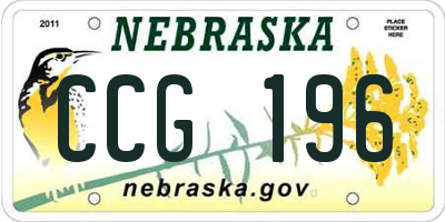 NE license plate CCG196