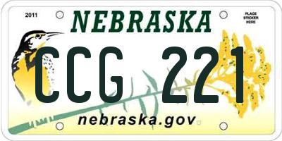 NE license plate CCG221