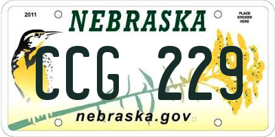 NE license plate CCG229