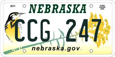 NE license plate CCG247