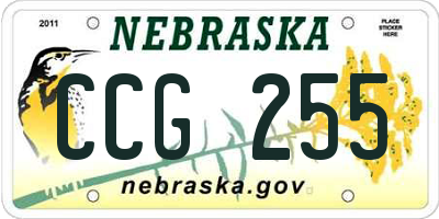 NE license plate CCG255