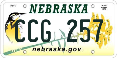 NE license plate CCG257