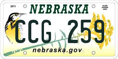 NE license plate CCG259