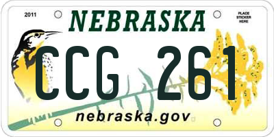 NE license plate CCG261