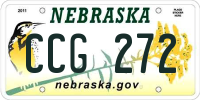NE license plate CCG272