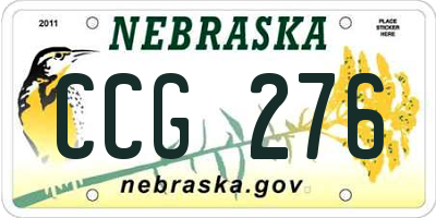 NE license plate CCG276