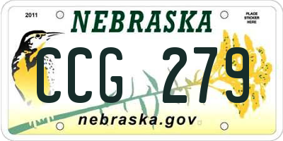 NE license plate CCG279
