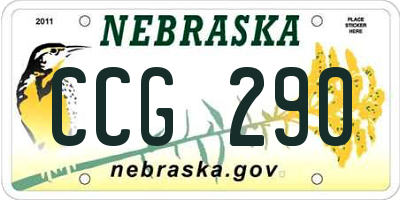 NE license plate CCG290