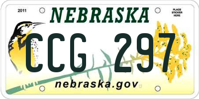 NE license plate CCG297
