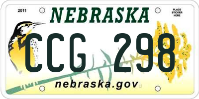 NE license plate CCG298
