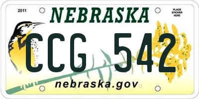 NE license plate CCG542
