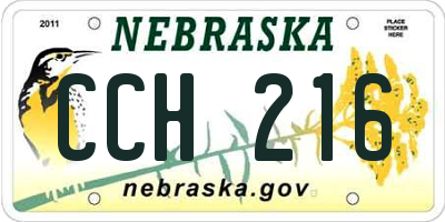 NE license plate CCH216