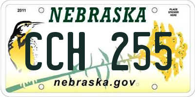 NE license plate CCH255