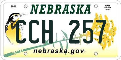 NE license plate CCH257