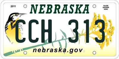 NE license plate CCH313
