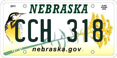 NE license plate CCH318