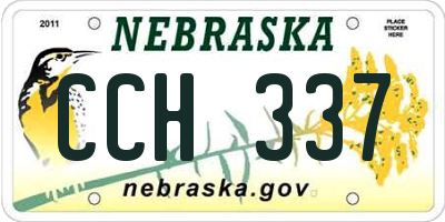 NE license plate CCH337