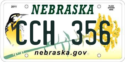 NE license plate CCH356