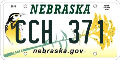 NE license plate CCH371