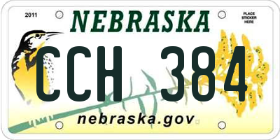 NE license plate CCH384