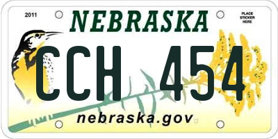 NE license plate CCH454