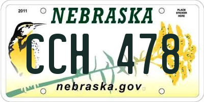 NE license plate CCH478