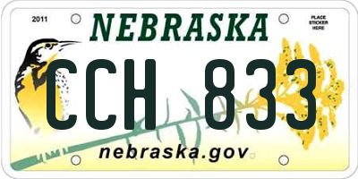 NE license plate CCH833
