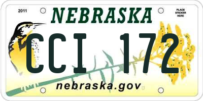 NE license plate CCI172