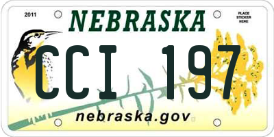 NE license plate CCI197
